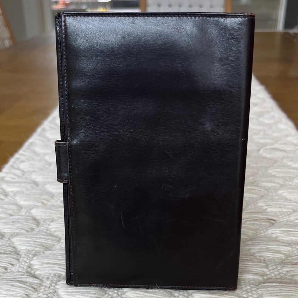Celine Vintage Dark Leather wallet notebook holder - Picture 3 of 10